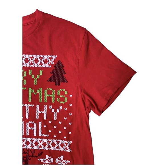 Christmas Home Alone Merry Ya Filthy Animal Short Sleeve Red T Women’s L Men’s S - Picture 4 of 5
